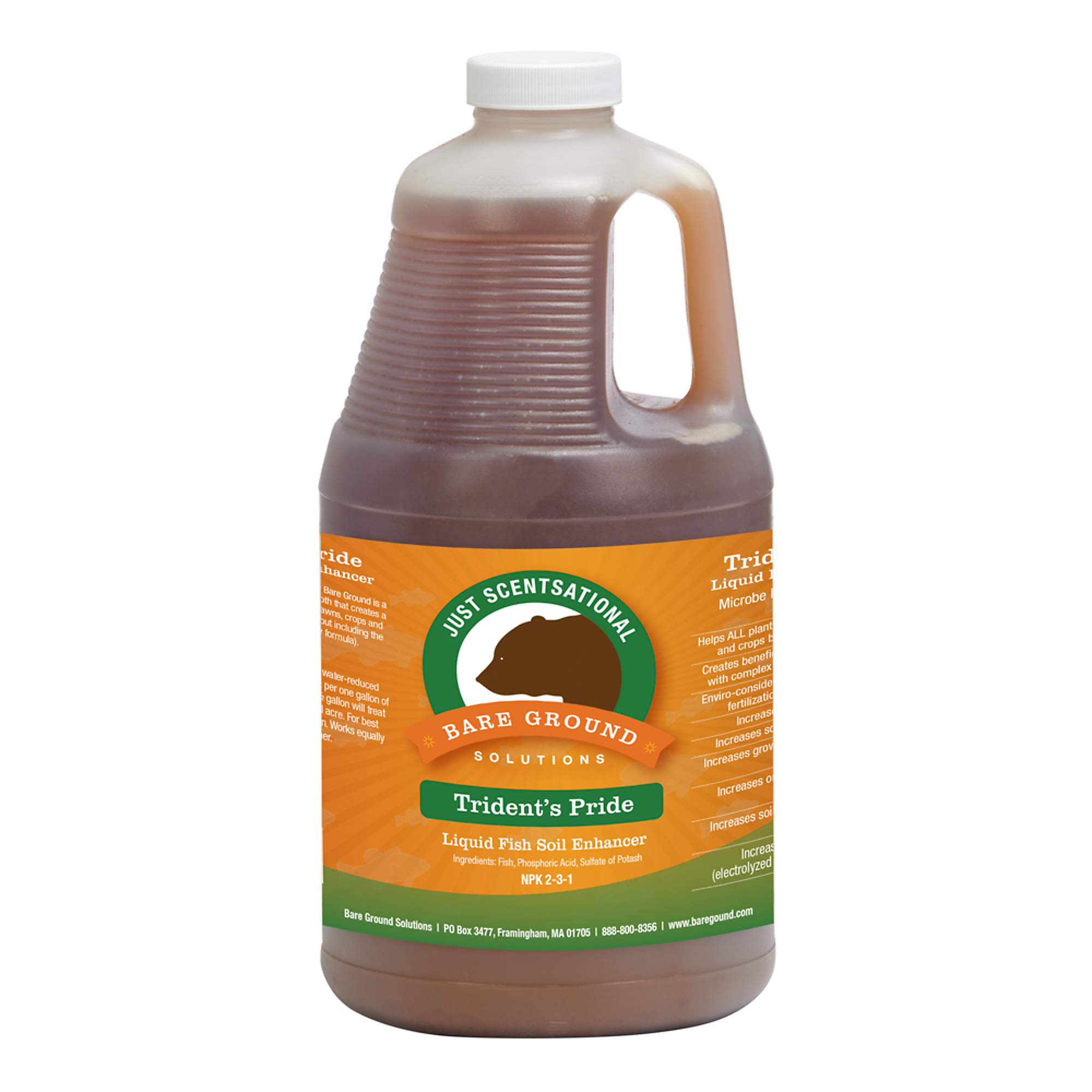 Bare Ground, Half Gallon Fish Fertilizer, Max. Coverage Area 1296 ft², Capacity 4.6 lb, Model# TP-64G